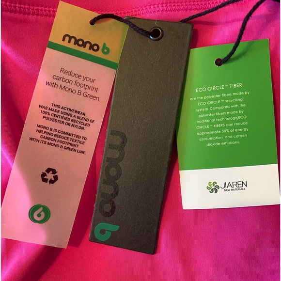 Mono B Set Hot Pink Athletic Top/Bra & Matching Shorts size Medium set - Picture 7 of 11